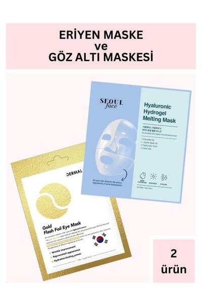 Dermal Hiyalüronik Asit İçerikli Şeffaflaşan Eriyen Maske 34 gr ve Gold Göz A...