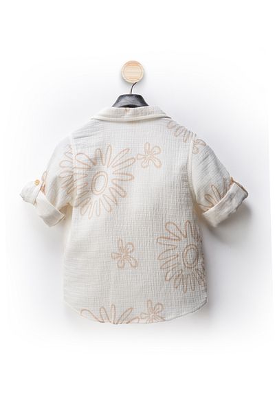 Ofislot Linen Patterned Baby Boy's Suit Double Boy's Suit Baby Boy's Clothing Baby Boy's Sub-Master Suit