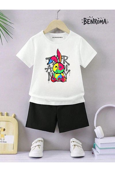 BENROMA Unisex Kids Shorts Set - Character Printed