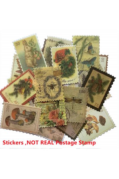 Choice Forest Impression 60pcs Vintage Postage Stamp  Aesthetic Classical Beauty Deco Paper Sticker For Scr