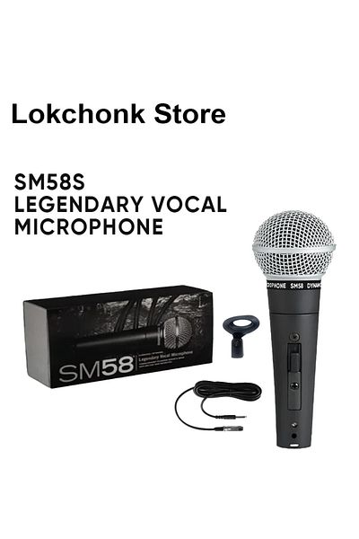 Lokchonk With Switch Metal SM58 cardioid Dynamic Microphone For Stage Singing Professional Wired Microphone f