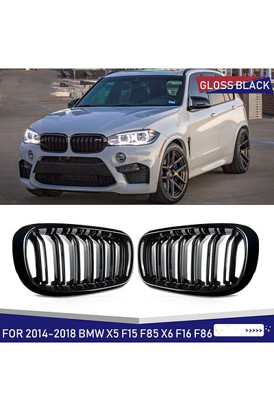 Choice For BMW F15 F16 X5 X6 F85 F86 2014-2018 Front Bumper Kidney Racing Grille Glossy Black Car Double...