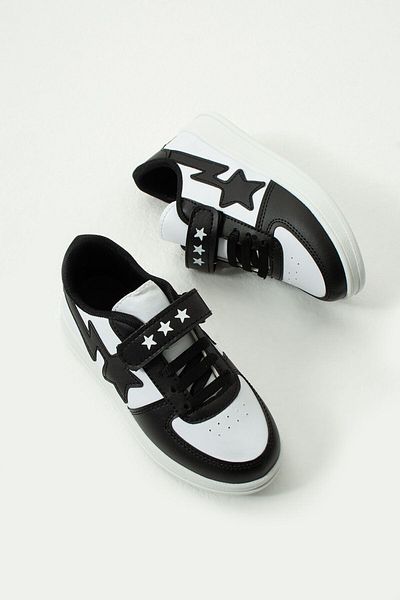 ALTUNTAŞ Black Unisex Kids Sneakers - Velcro Sports Shoes