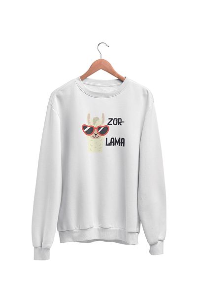 qoeuyl boutique Διασκεδαστικό αστείο δώρο με στάμπα Forced-Lama Unisex φούτερ με λαιμόκοψη