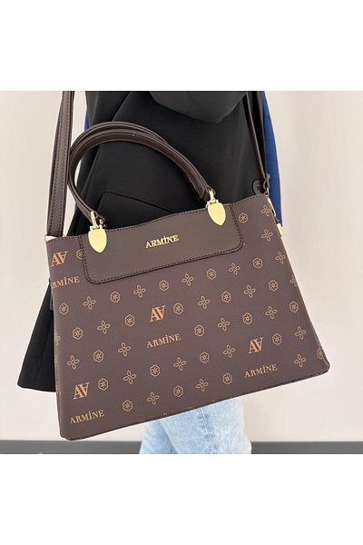 Armine AR20607 Model Brown Color Bag Printed