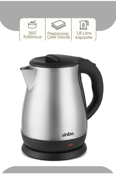 Sinbo Sk-8028 1500 W 360 Degree Steel Kettle - 1.8 Lt