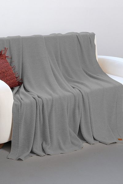 DALİSA Megy Rice Pattern Knitwear Knitted Soft Bedspread and Home Usable Blanket