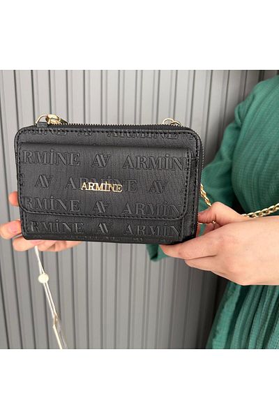 Armine Black Laser Cut Bag Ar32406