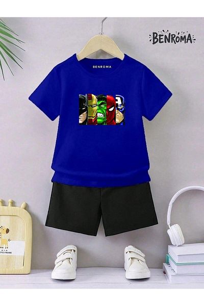 BENROMA Unisex Kids Shorts Set - Character Printed