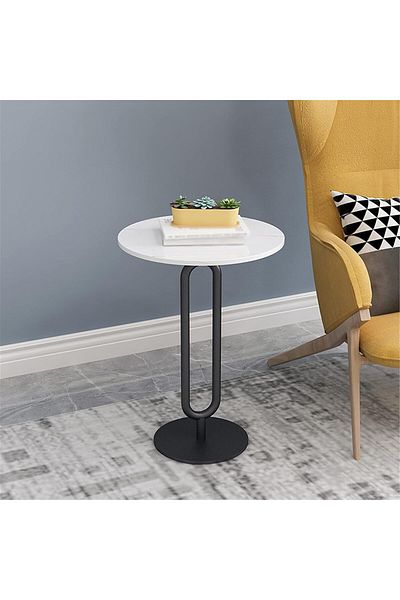 Generic Modern Round Marble Wood Side Tables and Bedside Tables
