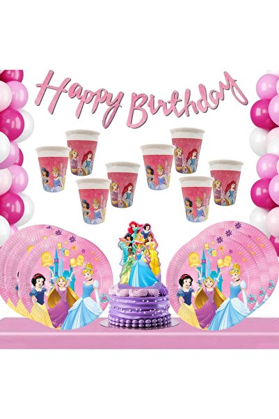 Parti Evreni Prensesler Temalı 8 Kişili Doğum Günü Seti