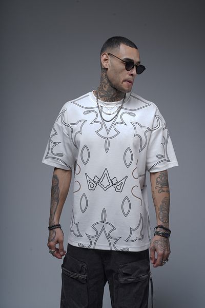 Butik TREND WE Μπλουζάκι με στάμπα με διπλό πρόσωπο από ύφασμα Oversize Fit