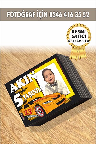 reklamatolye Kişiye Özel Resimli Doğum Günü Magneti Arabalar Temalı 7x5 Cm 10...