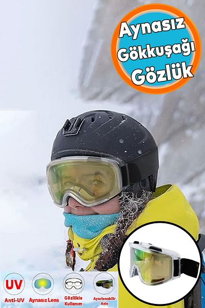 NZB Economic Series Ski Goggles - with Valve, Sun Snow, Snowboard Glasses, Mirrorless Rainbow