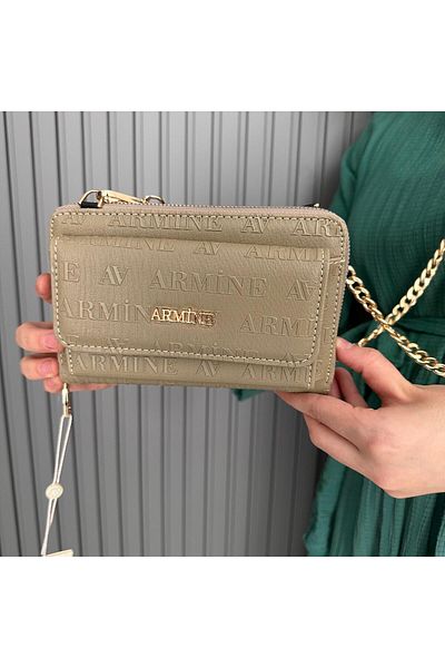 Armine KHaki Color Laser Cut Bag - AR32403