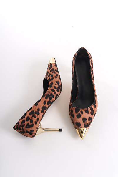 Redoxy Women's Special Design Metal Toe Stiletto Satin Design Heels with Metal Heels