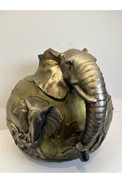 Peramari Διακοσμητικό κοντό βάζο από πολυεστέρα Safari Elephant Green