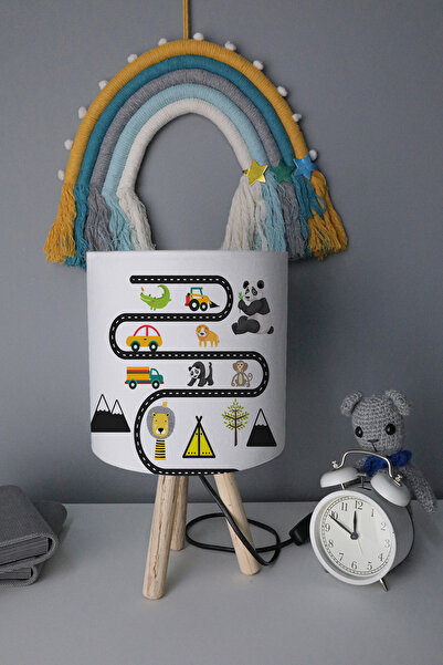 BelezaHome أسود أبيض لطيف الباندا سيارة قرد ديكور غرفة الأطفال عاكس الضوء