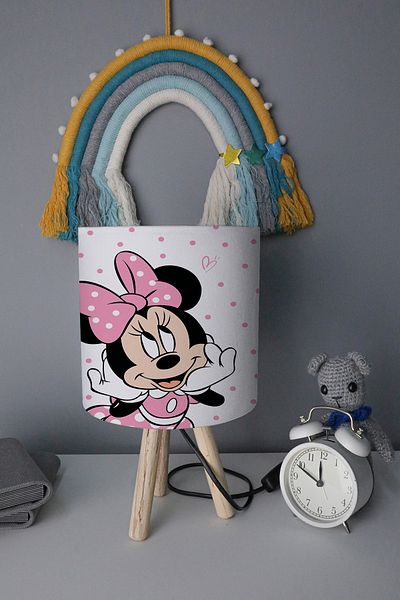BelezaHome Pink Polka Dot Mickey Mouse Decorative Children's Room Lampshade