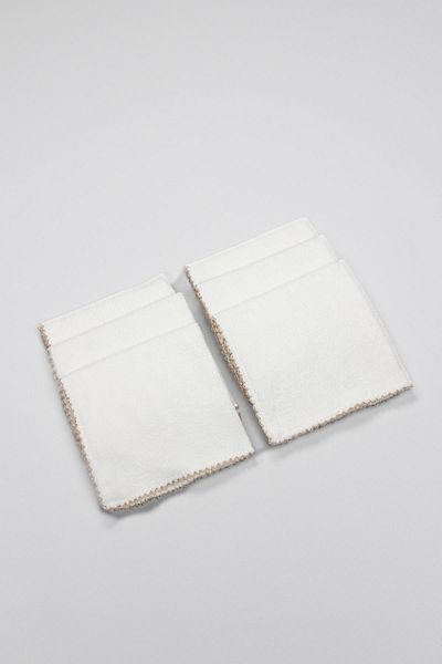 Bistyle Pack of 6 Organic Baby Towels and Mouth Wipes - Large Size 28*28 cm Ecru