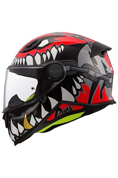 LS2 KID PUNK GRİ-KIRMIZI ÇOCUK KASK