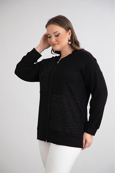 Butik Ayseba Staple Stone Detailed Cardigan Jacket