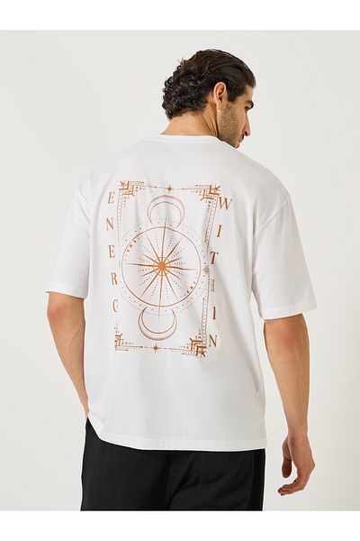 Styli Graphic Print Oversized Round Neck T-Shirt