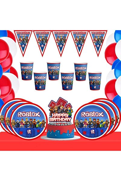 Parti Evreni Roblox Temalı 16 Kişilik Doğum Günü Seti