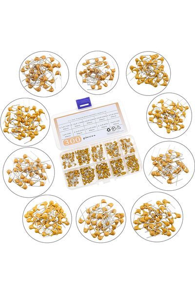 AOKIN 300pcs kit 10 Values 300 Pcs Ceramic Capacitor 0.1 0.15 0.22 0.33 0.47 0.68 1 2.2 4.7 10 uF Multilay