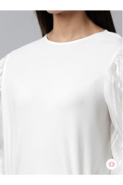Kassually By Styli Textured Cuffed Sleeves Casual Top