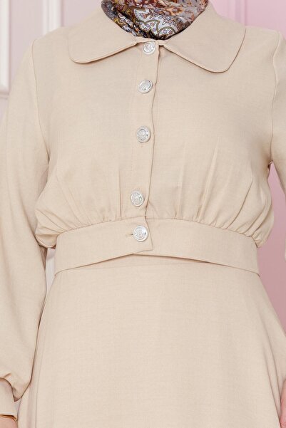 Sevitli Σετ φούστα μπεζ χρώματος με τσέπη