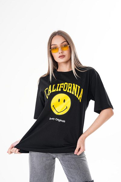 ŞİMAL Tricou oversize cu decolteu rotund cu imprimeu pentru femei 250112   -