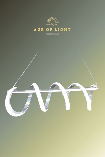 Age of Light Kıvrım Model 3 Renk Yanabilen Avize Krom (GÜMÜŞ) Kasa Ledli Aviz...