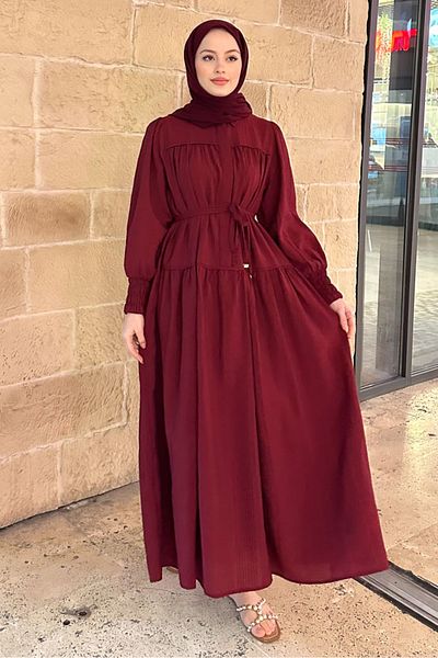 Ovn. Burgundy Francois Lined Dress with Belt