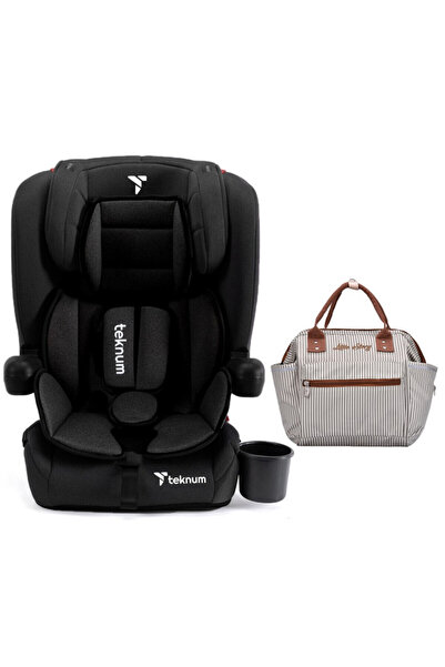 TEKNUM Teknum Pack and Go Foldable Car Seat w/Ace Ivory Diaper Bag-Black