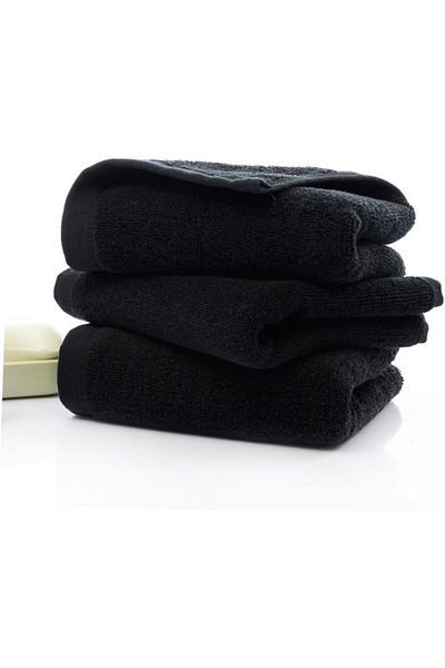CAQQA 2 Pieces 50 X 90 cm Black Fitness Towel