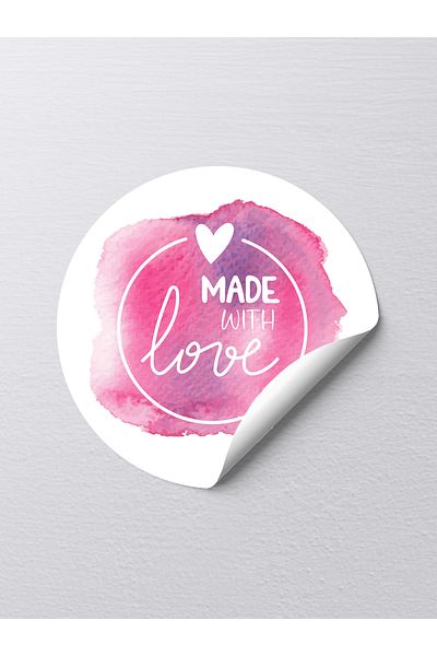 sticker Made with Love Sticker 100Pcs / 3 X 3 cm Adhesive Handmade Product Packaging