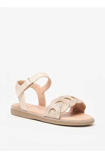 Juniors Embellished Sandals with Hook and Loop Closure