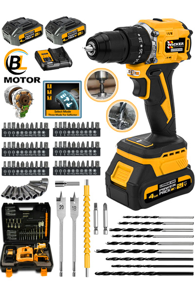 Wacker Pro Germany W-2050 Darbeli Kömürsüz Motor SaMsung Pilli 2 Akülü Vidala...