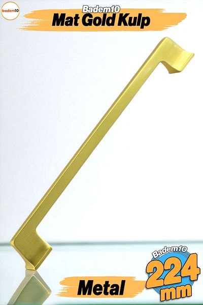 Badem10 Gediz Metal Mat Aur Aur 224 Mm Mobilier Bucătărie Sertar Dulap Dulap Capac Mânere Mâner