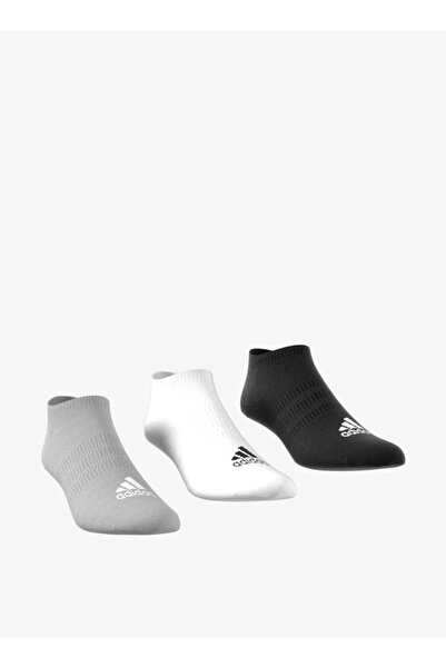 adidas جوارب رياضية بطول الكاحل وتفاصيل شعار الماركة - طقم من 3 قطع