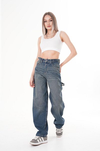 ŞİMAL Pantaloni de damă cu talie cu detaliu Palazzo Jeans 250158   -