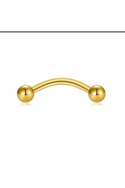 Arescollection 316L Cerrahi Steel Thin Bar with Double Tips Bulk Classic Buckle Peace
