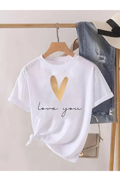 HOFFNUNG تي شيرت برسومات على الموضة للسيدات من Love Heart Trend