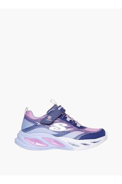 SKECHERS Skechers Girls' Logo Detail Light-Up Sports Shoes with Hook and Loop Closure - COSMIC GLOW