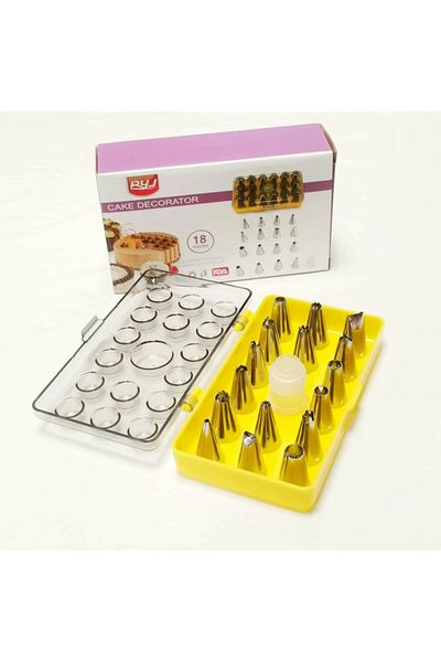 Generic مجموعة اقماع لتزيين الكيك والحلويات - 16 شكل بعلبة