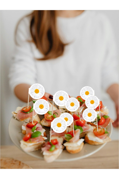 Home Papatya Baskılı Kürdanlarımız ile Atıştırmalık Sunumlarınız Papatya gibi...