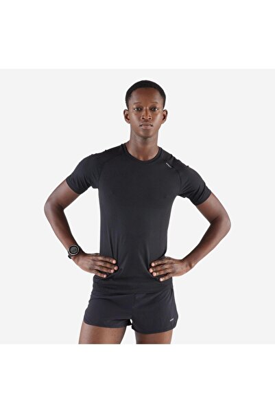 Decathlon Kiprun Erkek Koşu Tişörtü - Siyah Füme - 500 Confort Slim
