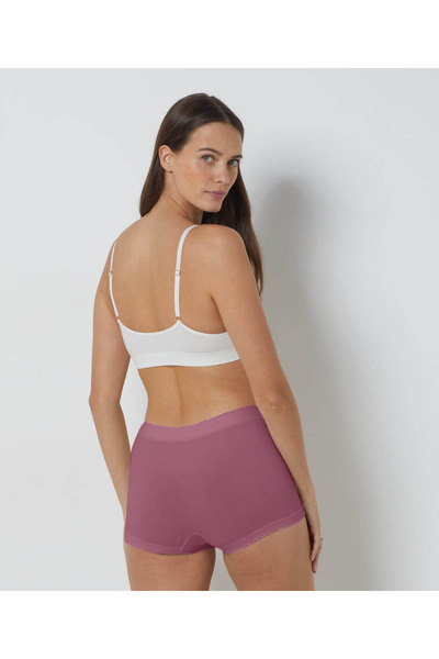 MİSTİRİK Moncorno Model Gathering and Non-Marking and Non-Marking Corset Briefs Dusty Rose Color