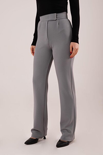 Hipo Trend Pantalone sa čičak zatvaračem Elastično sive boje